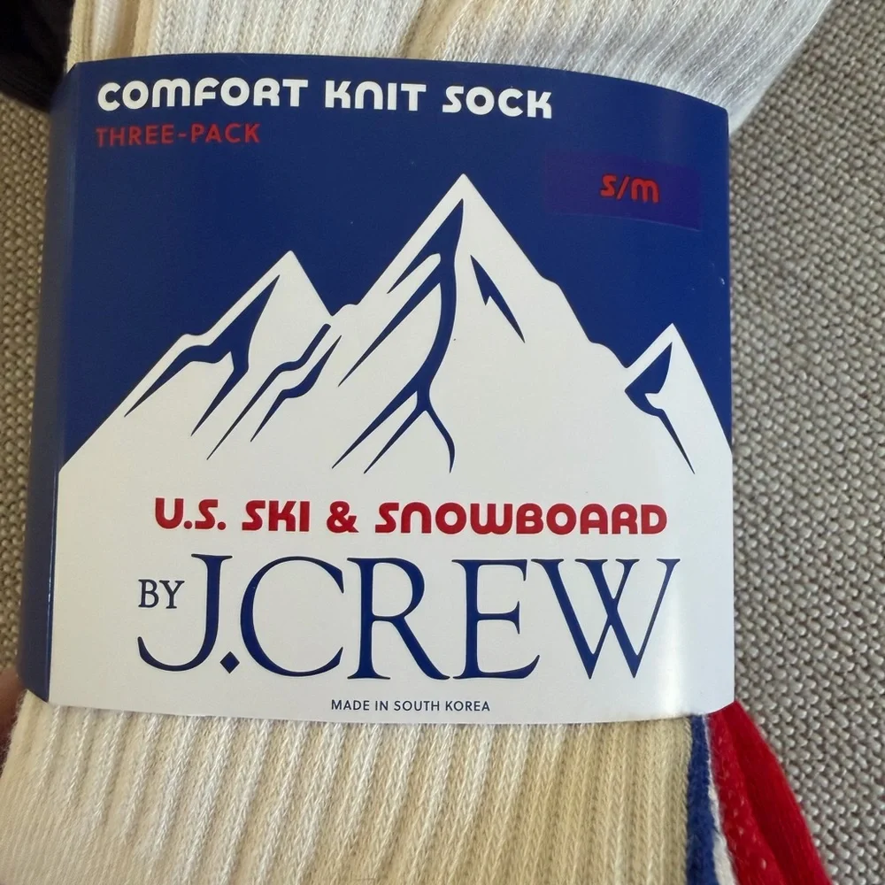 J CREW SIZE S/M U.S. Ski & Snowboard by J.Crew cotton socks three-pack $48‎